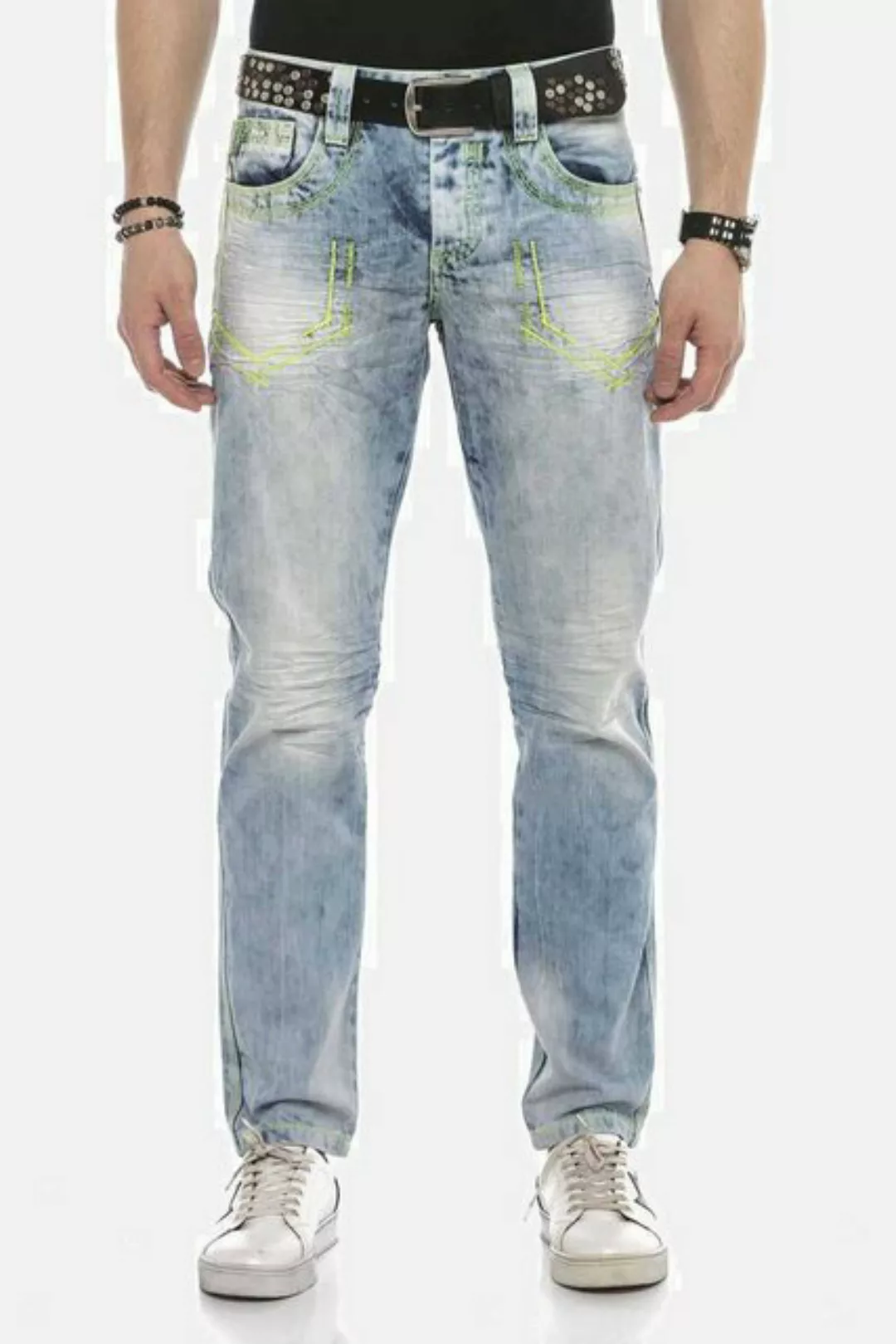 Cipo & Baxx Regular-fit-Jeans "DENIM", bequeme Jeans mit heller Waschung, C günstig online kaufen