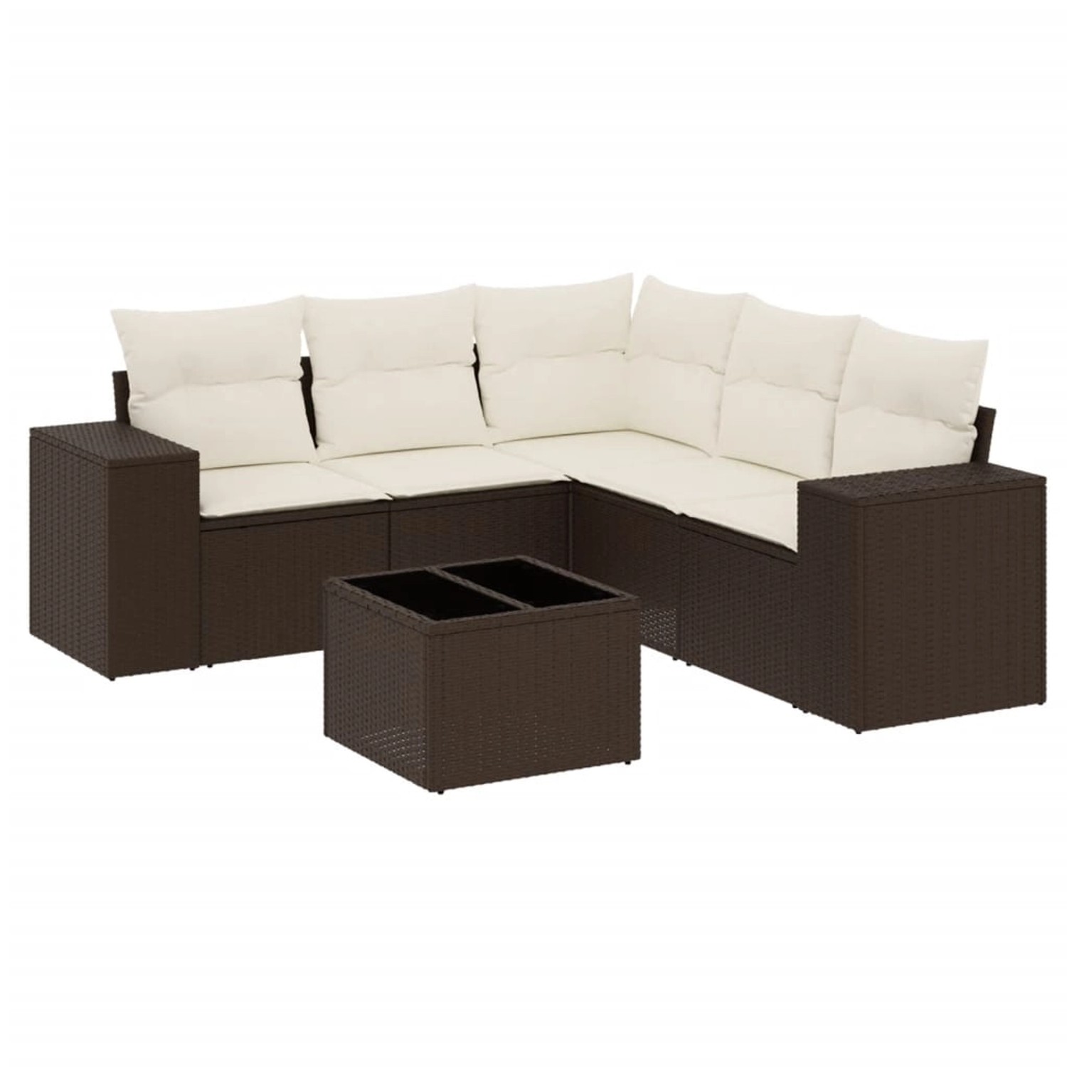 vidaXL 6-Tlg Garten-Sofagarnitur mit Kissen Braun Poly Rattan 3254900 günstig online kaufen