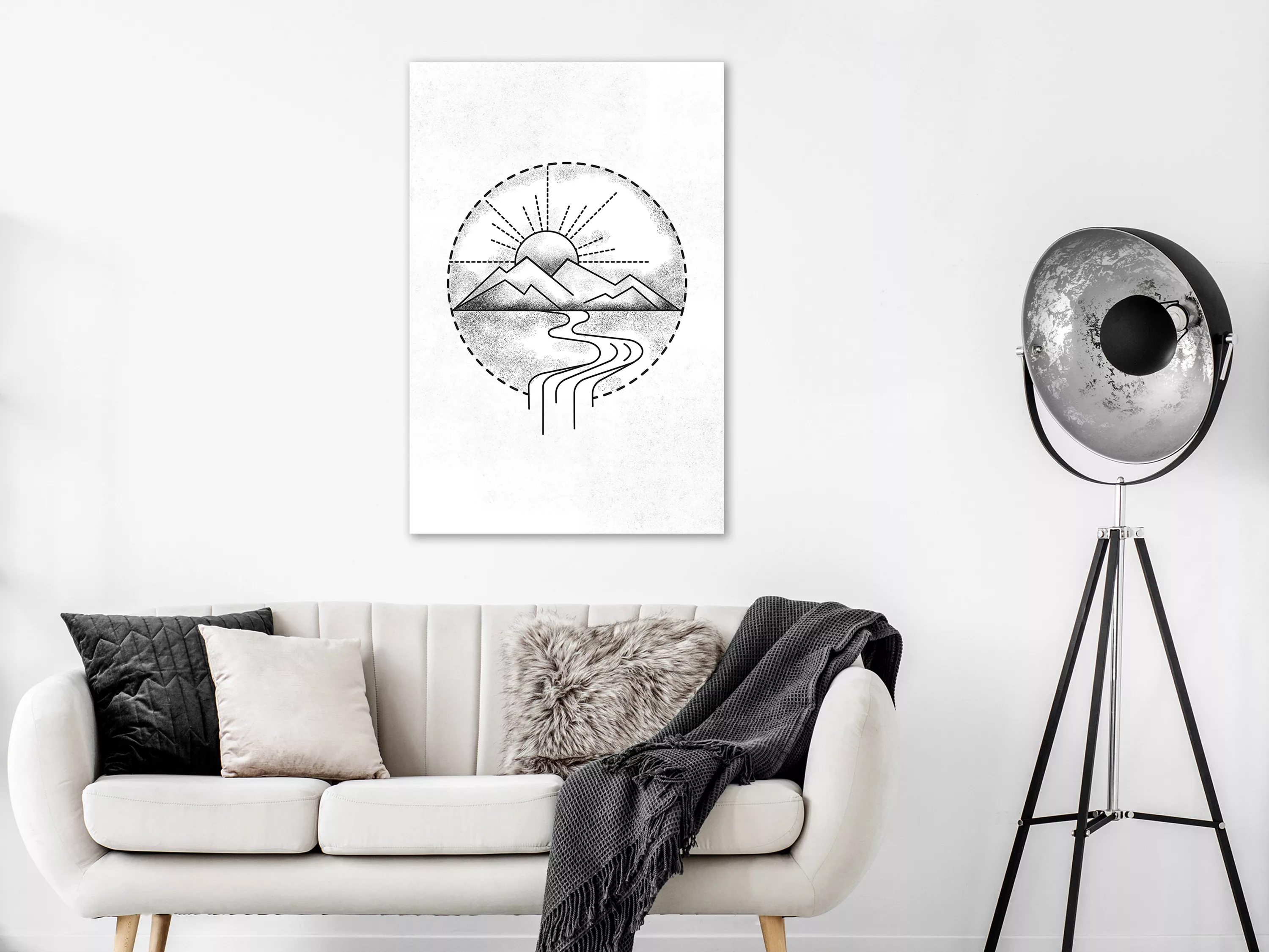 Wandbild - Mountain Drawing (1 Part) Vertical günstig online kaufen