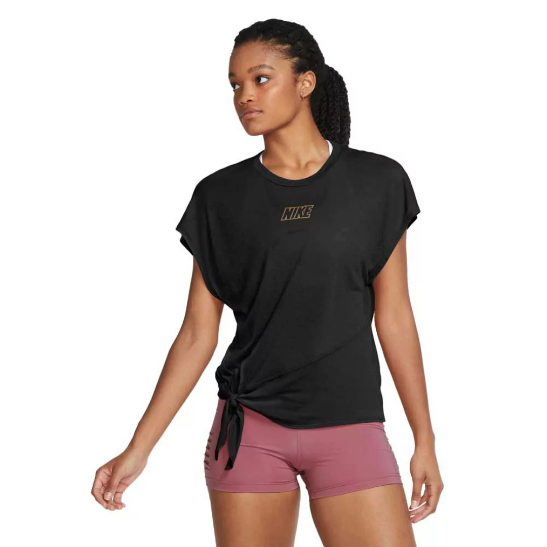 Nike Dry Tie Kurzarm T-shirt XS Black / Metallic Gold günstig online kaufen