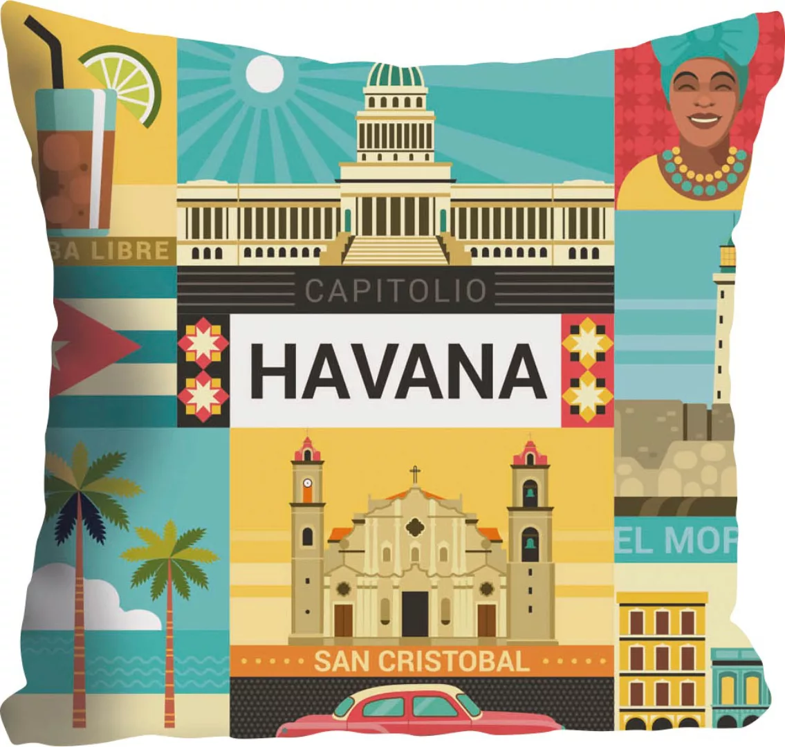 queence Dekokissen »Jannik«, mit Havana Schiftzug und Motiven, Kissenhülle günstig online kaufen