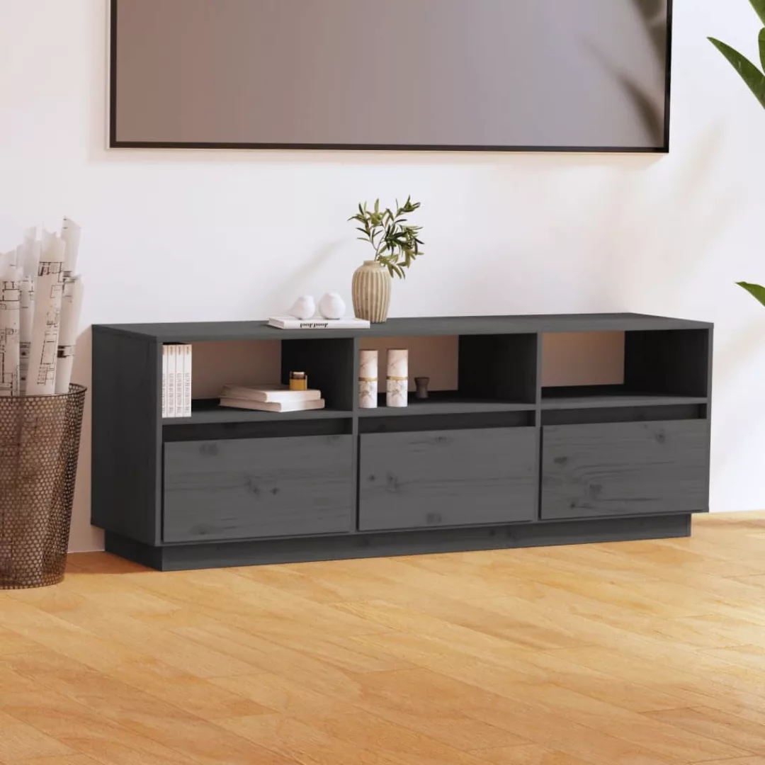 Vidaxl Tv-schrank Grau 140x37x50 Cm Massivholz Kiefer günstig online kaufen