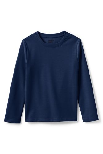 French Terry Pyjama-Shirt, Größe: 146-152, Blau, Polyester, by Lands' End, günstig online kaufen