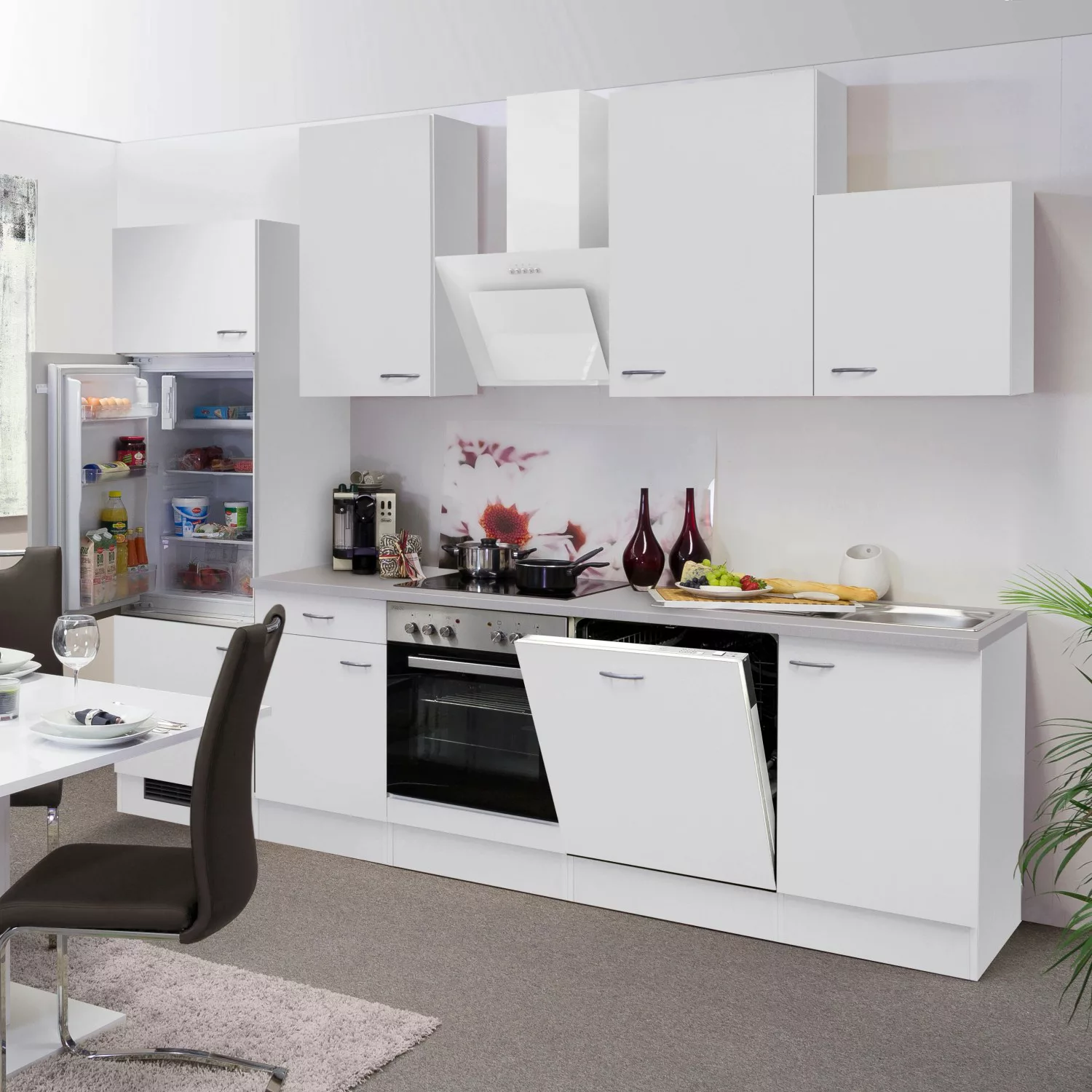 Flex-Well Classic Küchenzeile Wito 280 cm Weiß günstig online kaufen