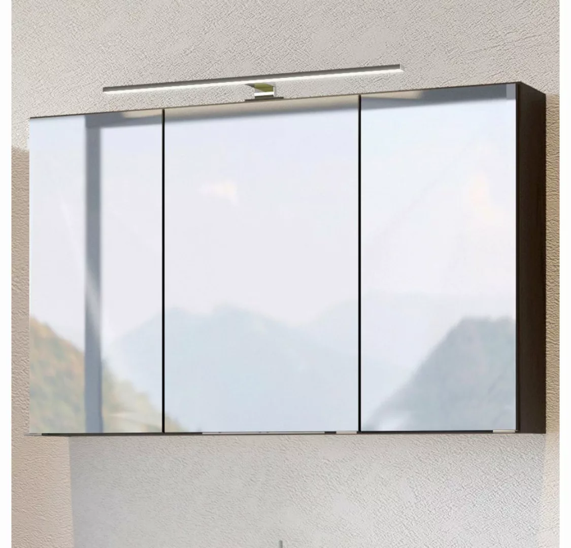 Lomadox Badmöbel Spiegelschrank mit LED 100 cm ARLON-03 graphit BxHxT 100x6 günstig online kaufen