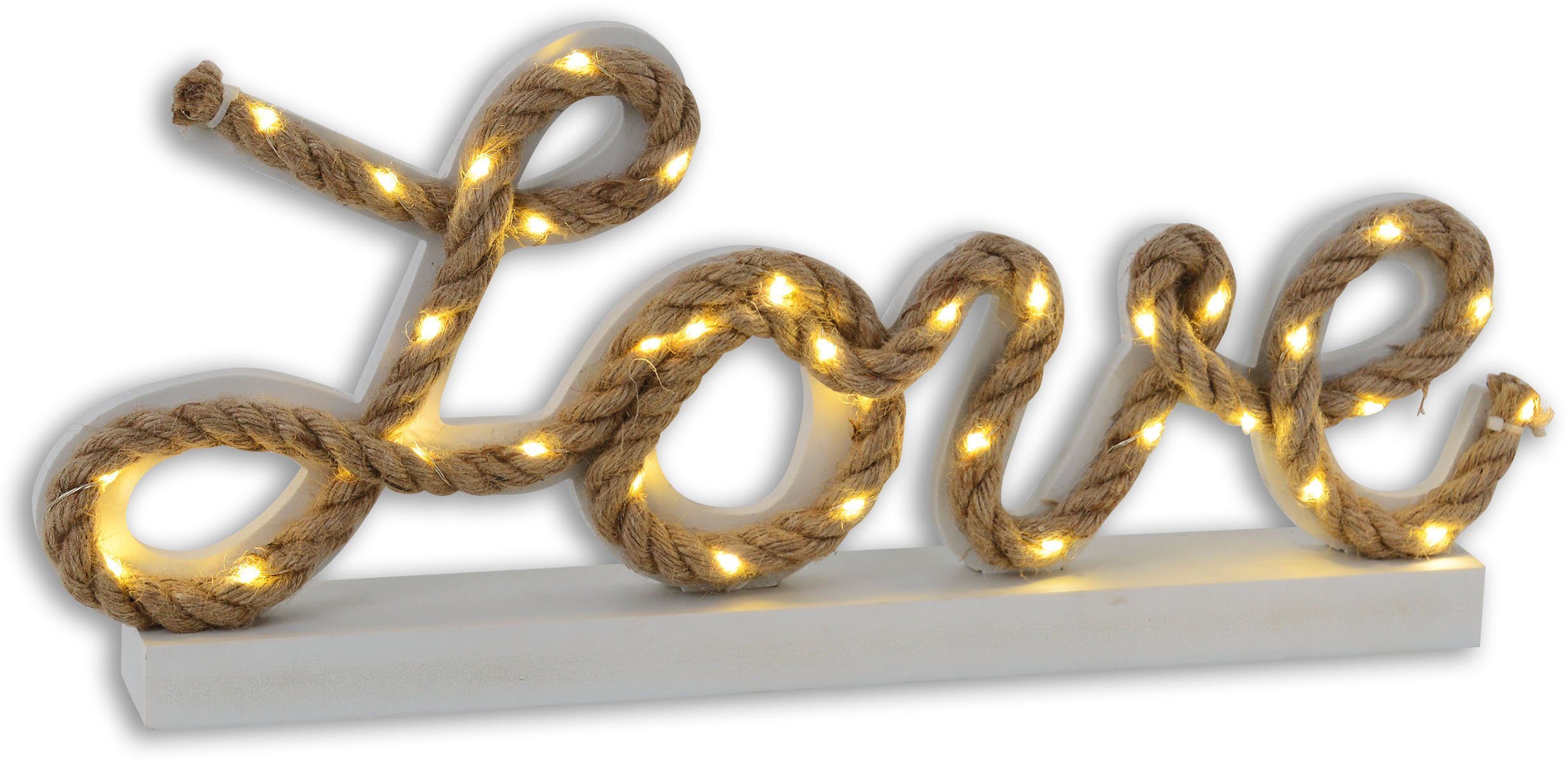 Näve LED-Deko-Tischleuchte Love Natur 20 cm x 45 cm x 5 cm günstig online kaufen