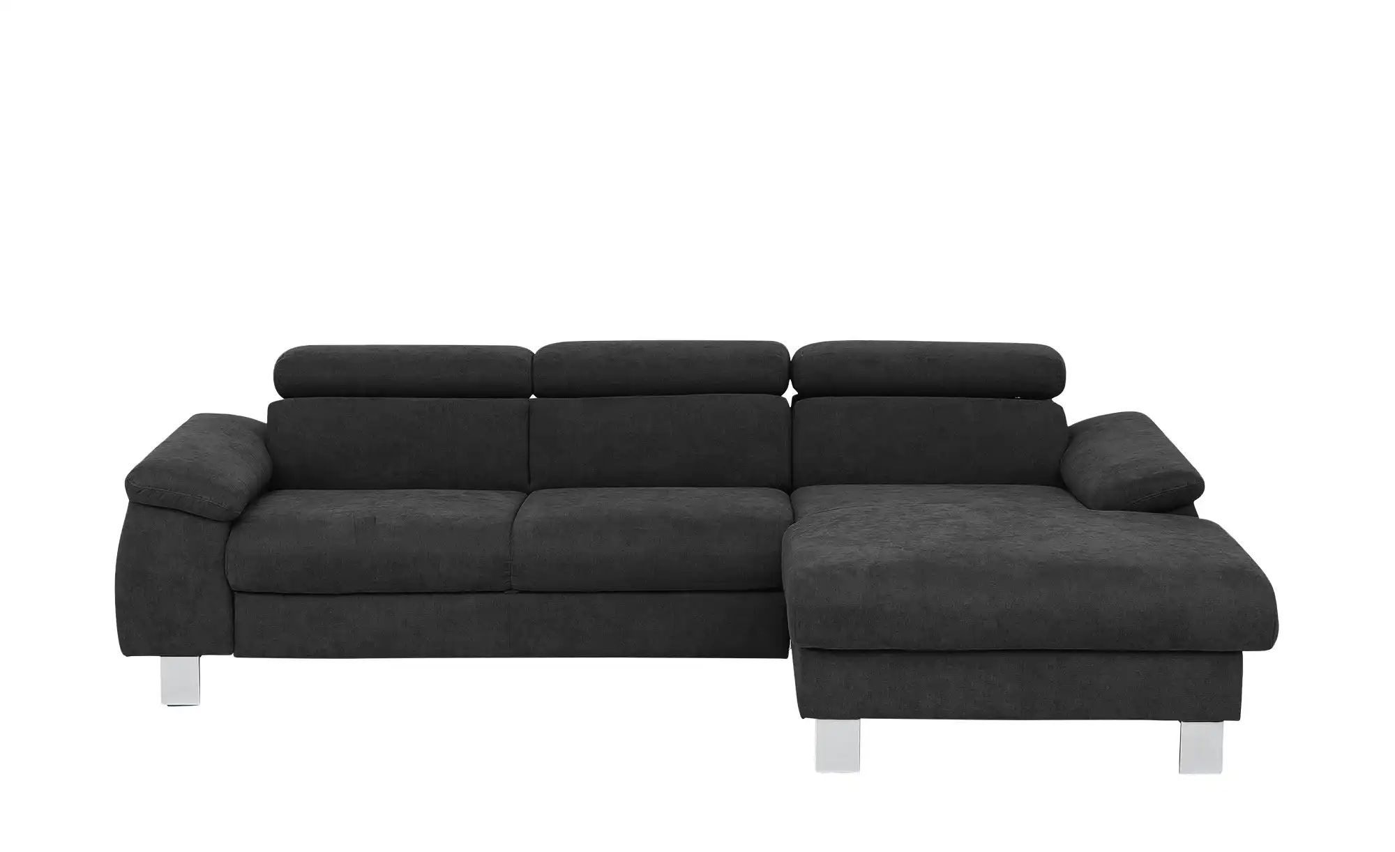 uno Ecksofa aus Velours Micky ¦ schwarz ¦ Maße (cm): B: 244 H: 72 T: 166 Po günstig online kaufen