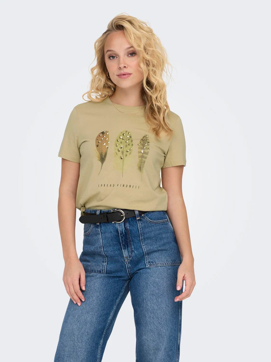 ONLY Kurzarmshirt ONLKITA LIFE REG S/S FEATHERS TOP JRS günstig online kaufen