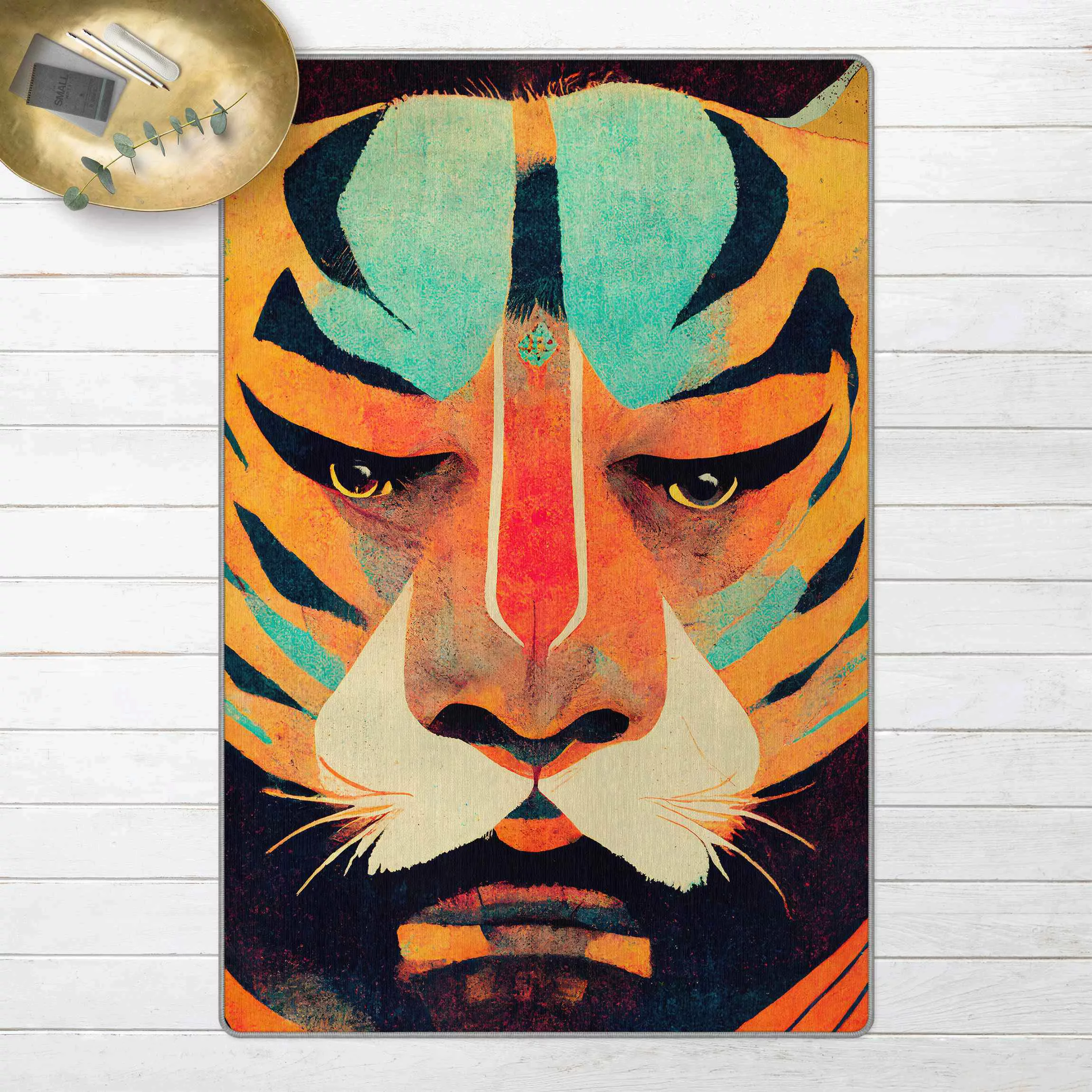 Teppich Bunte Tiger Illustration günstig online kaufen