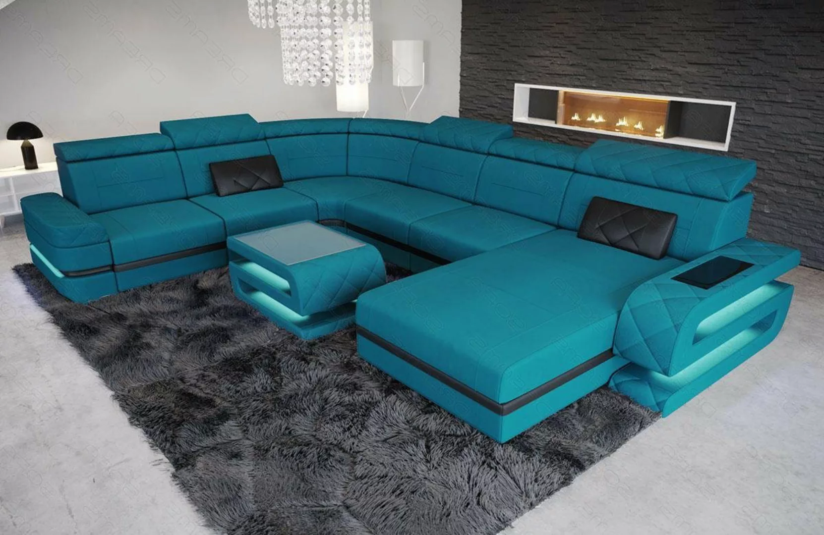 Sofa Dreams Wohnlandschaft Polster Stoff Couch Sofa Bologna XXL U Form Stof günstig online kaufen