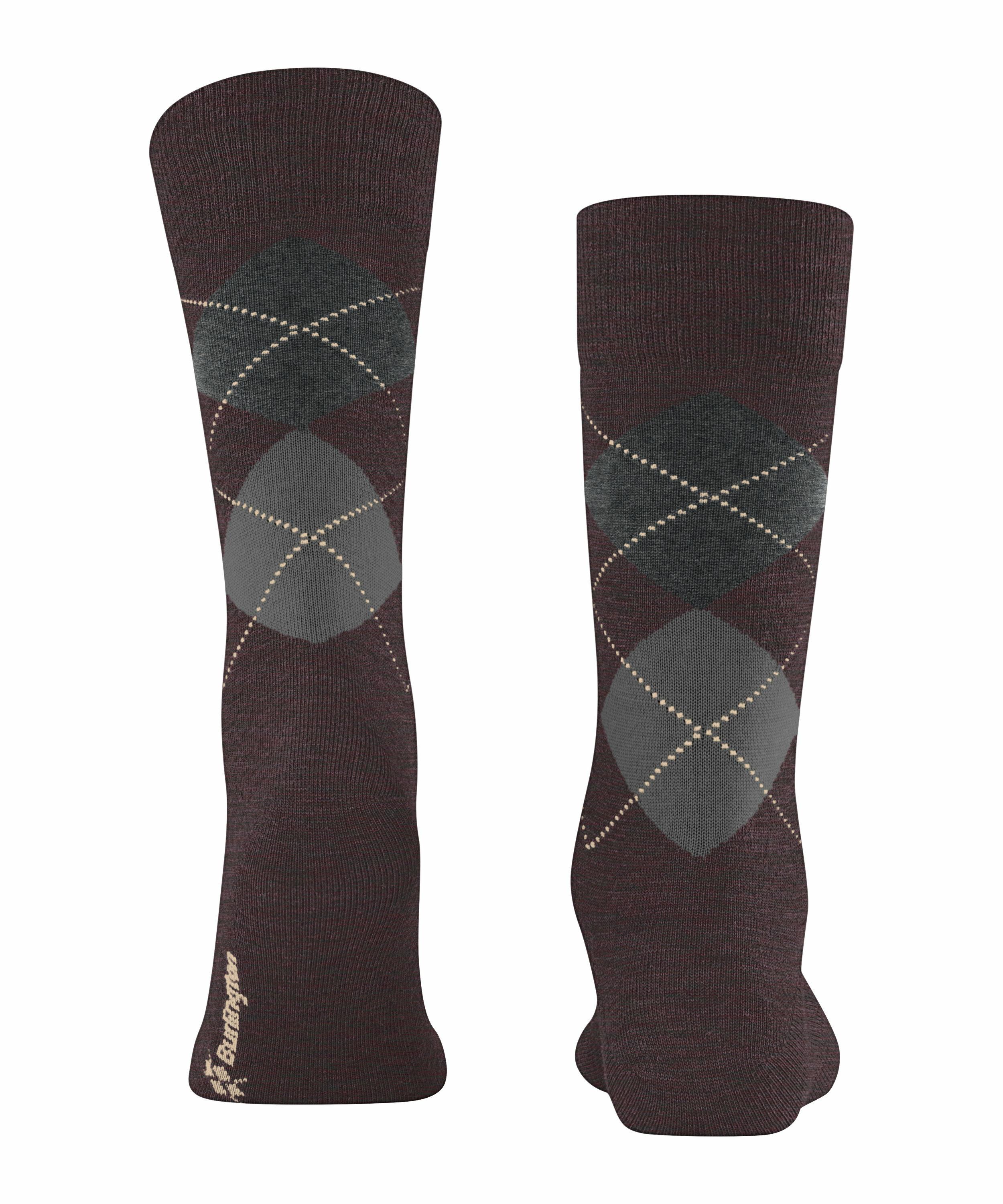 Burlington Edinburgh Melange Herren Socken, 40-46, Pink, Argyle, Schurwolle günstig online kaufen