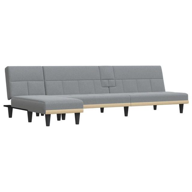 vidaXL Sofa Schlafsofa in L-Form Hellgrau 255x140x70 cm Stoff Chaiselongue günstig online kaufen