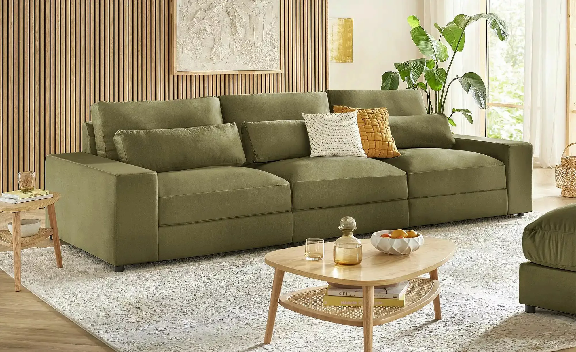 3 Sitzer Sofa  Branna ¦ grün ¦ Maße (cm): B: 322 H: 88 T: 120 Polstermöbel günstig online kaufen