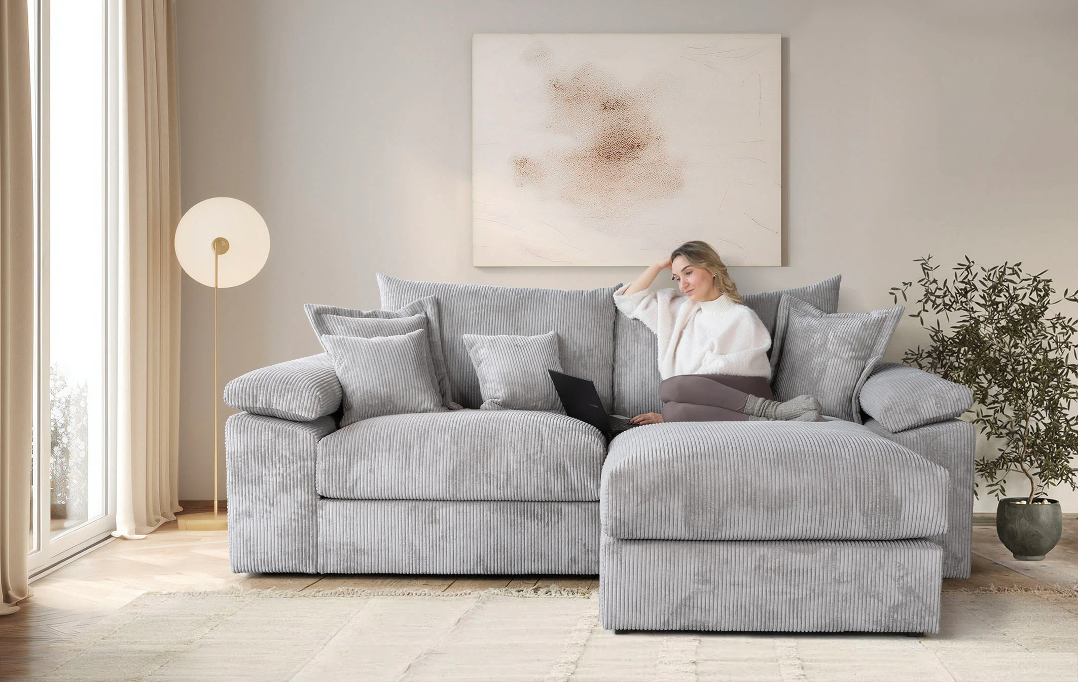 Home affaire Ecksofa "Soft&Cosy XL L-Form - Breite 246 cm", Mega-Sofa, in C günstig online kaufen
