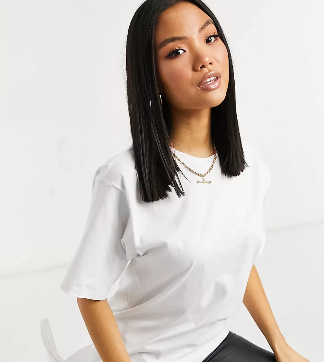 ASOS DESIGN Petite – Ultimate – Oversize-T-Shirt in Weiß günstig online kaufen