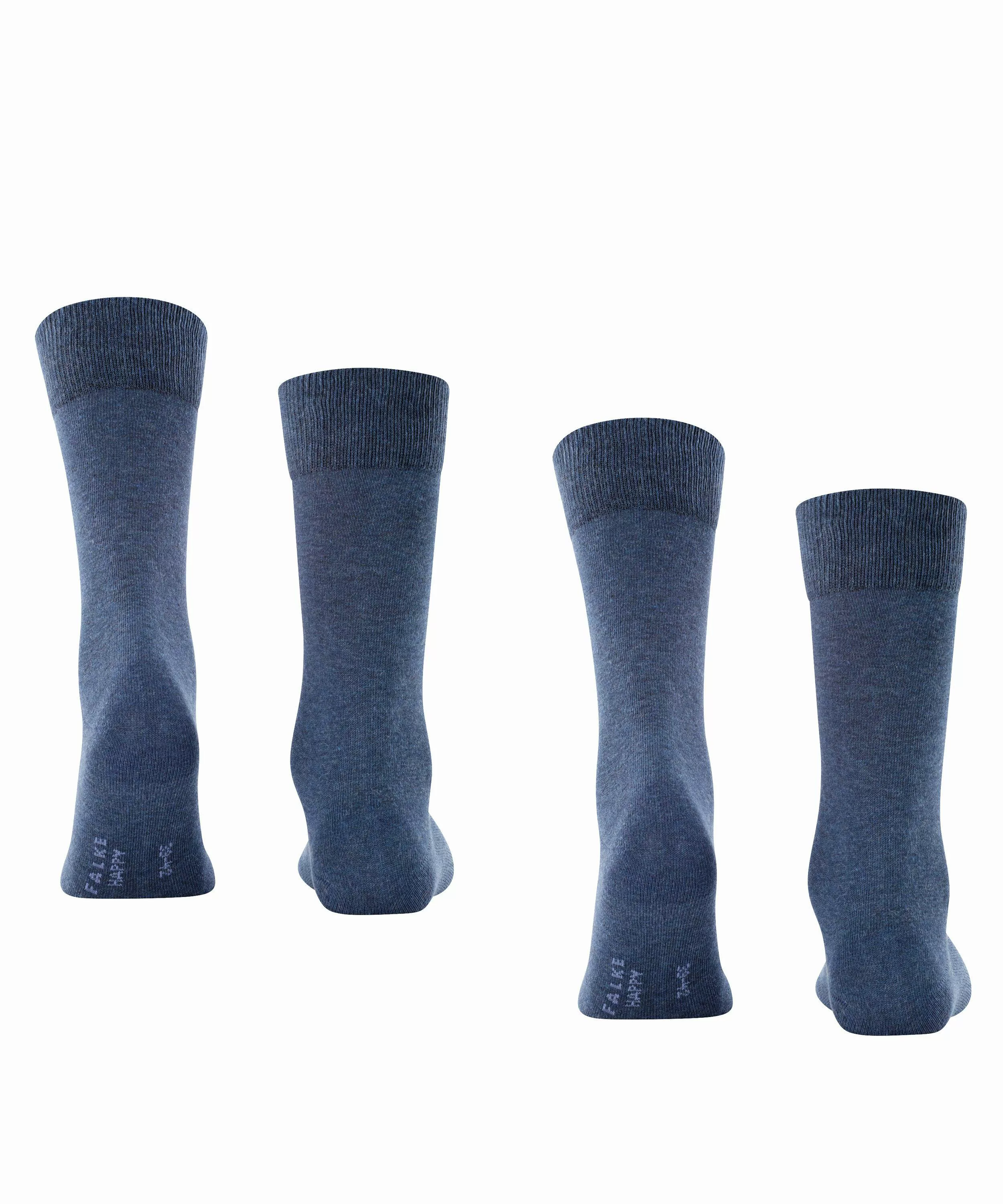 FALKE Happy 2-Pack Herren Socken, 47-50, Blau, Uni, Baumwolle, 14610-612704 günstig online kaufen