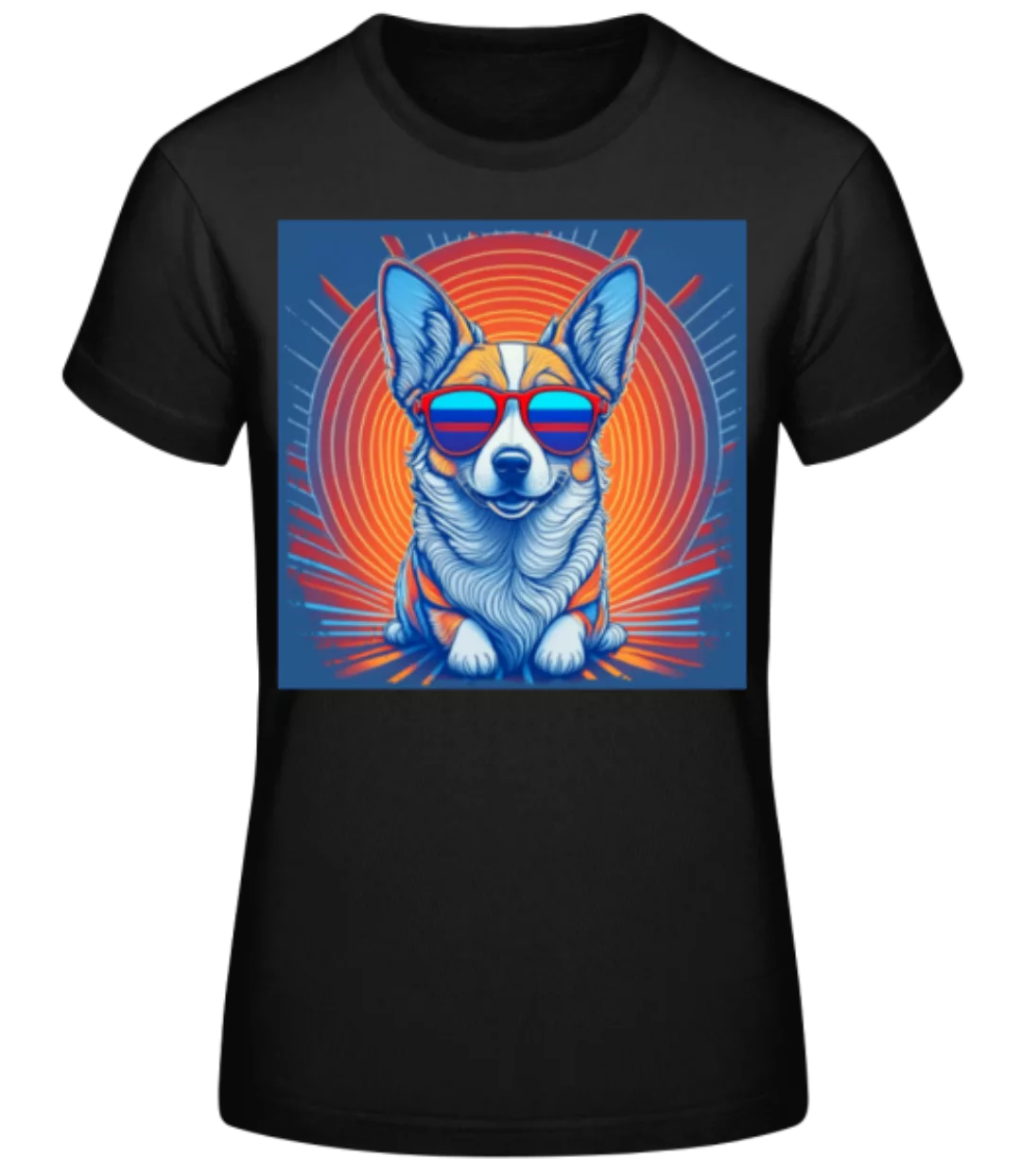 Corgi Hippie Look · Frauen Basic T-Shirt günstig online kaufen