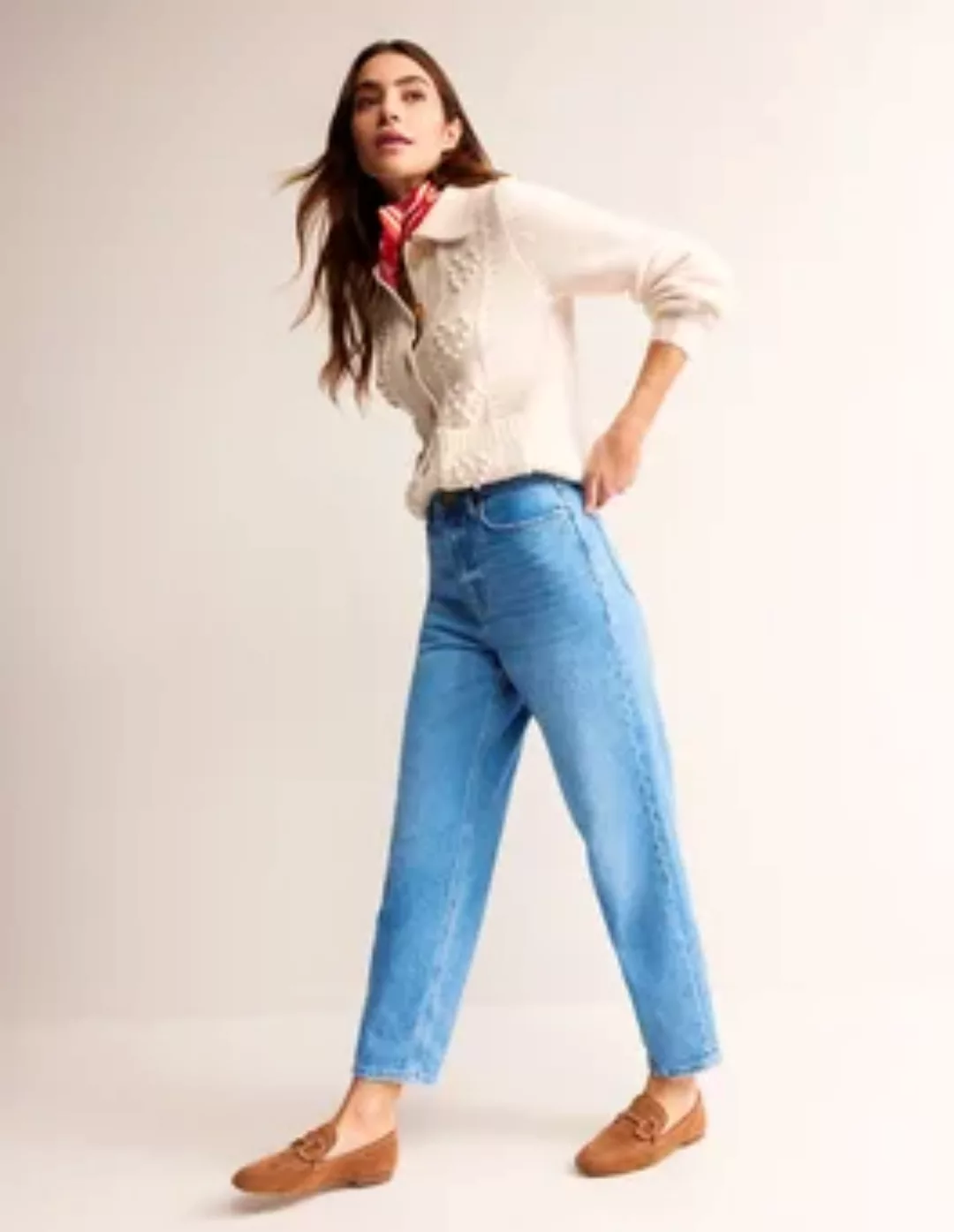 Schmal zulaufende 90er-Jeans mit hoher Taille Damen Boden, Beatnik Red günstig online kaufen