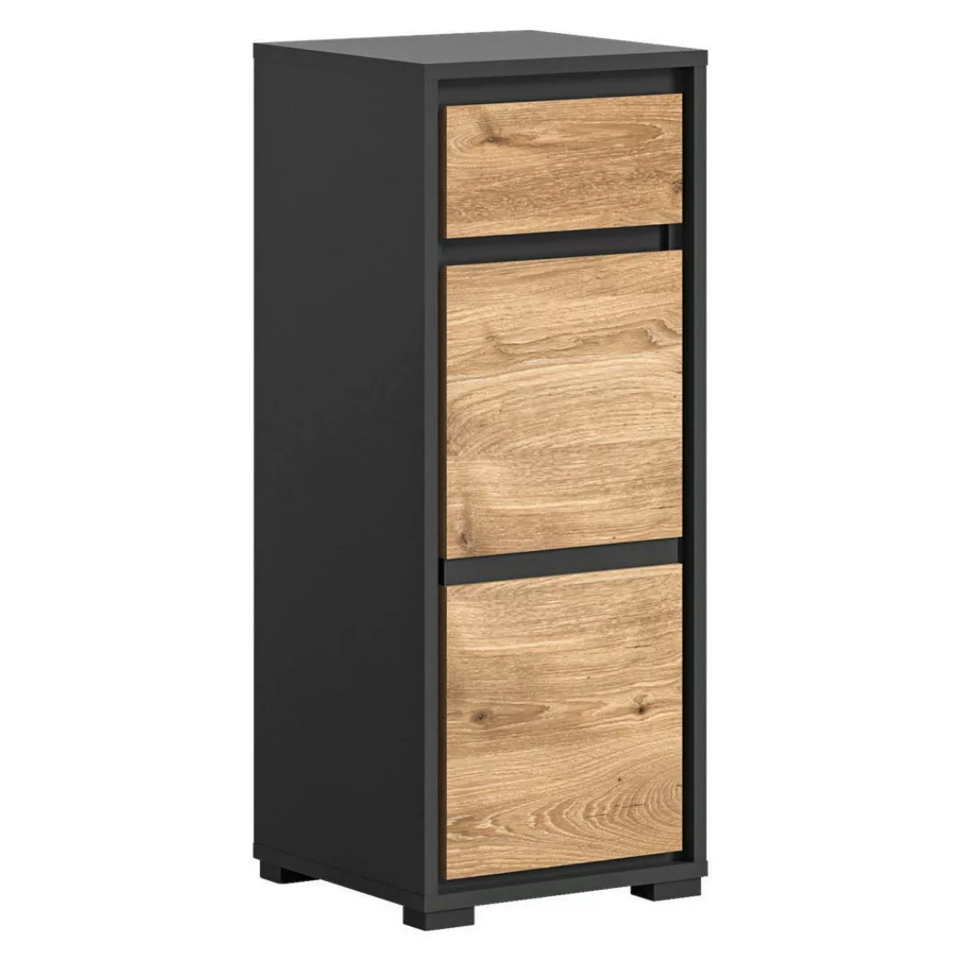 xonox.home Unterschrank in Anthrazit / Nox Oak - 35x87x31cm (BxHxT) günstig online kaufen