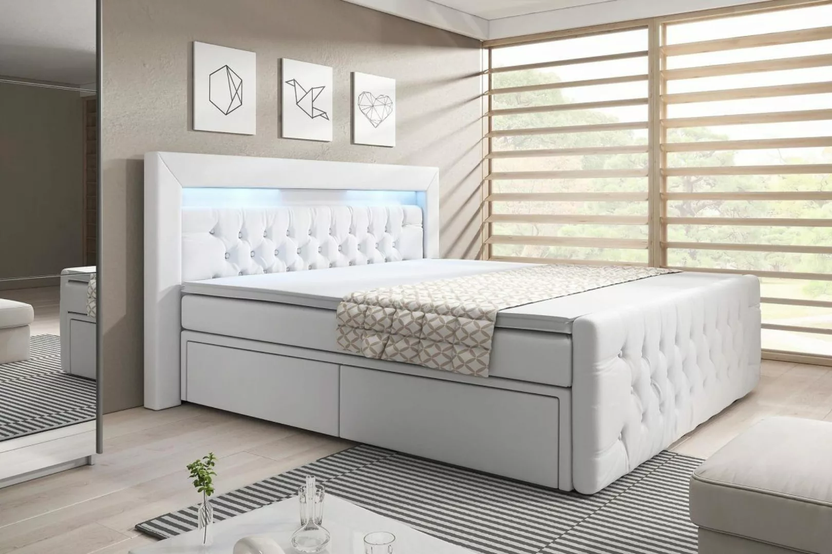 Luxusbetten24 Boxspringbett Sera, mit LED-Beleuchtung und günstig online kaufen