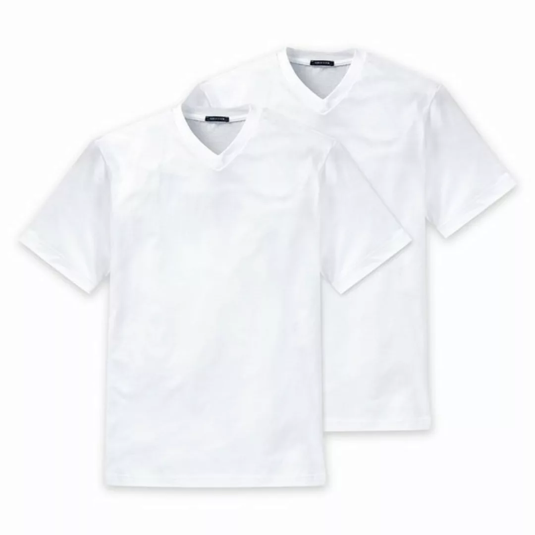 Schiesser T-Shirt (2-tlg) mit V-Ausschnitt, formstabil, verstärkte Halsnaht günstig online kaufen