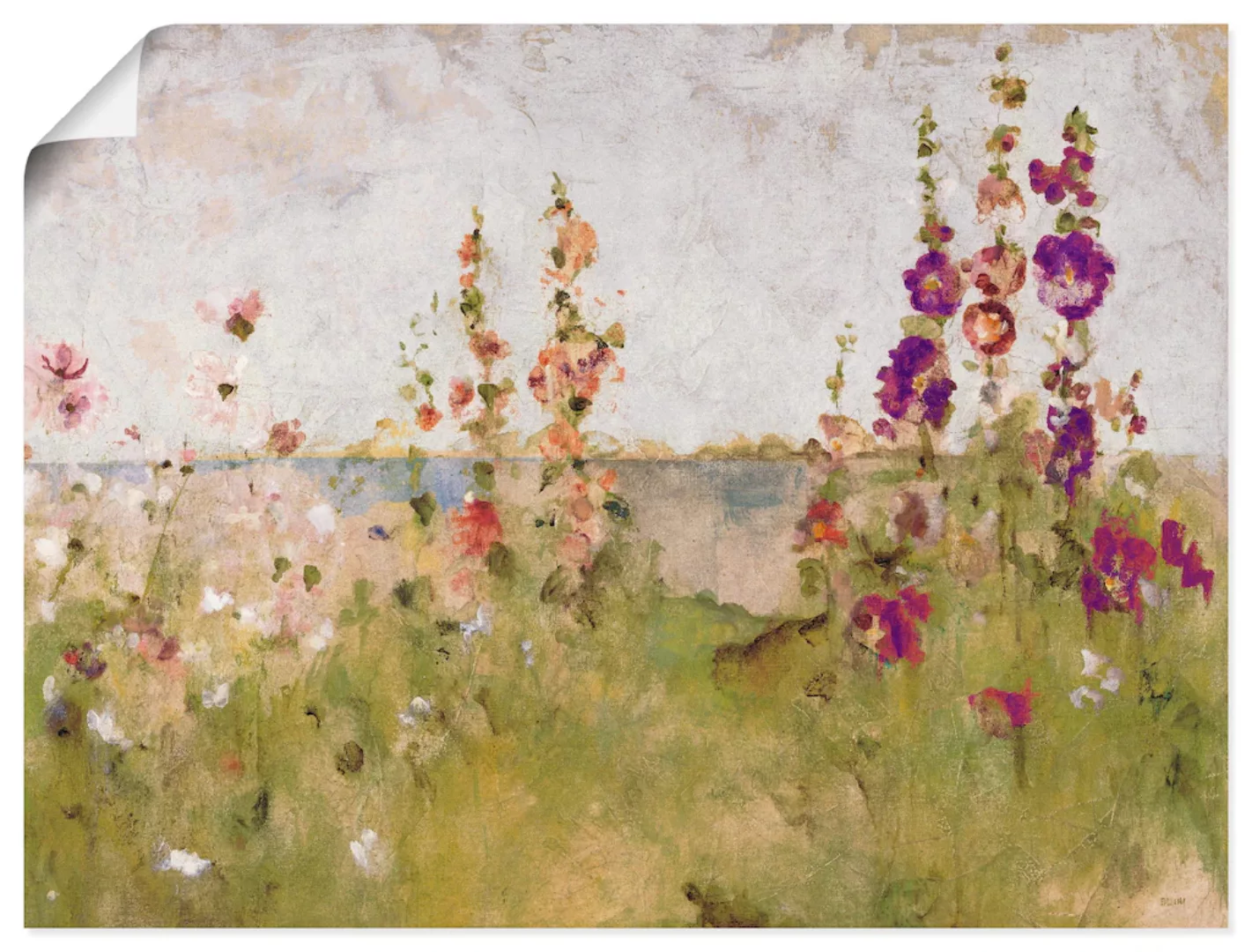 Artland Wandbild »Stockrosen am Meer«, Blumen, (1 St.) günstig online kaufen