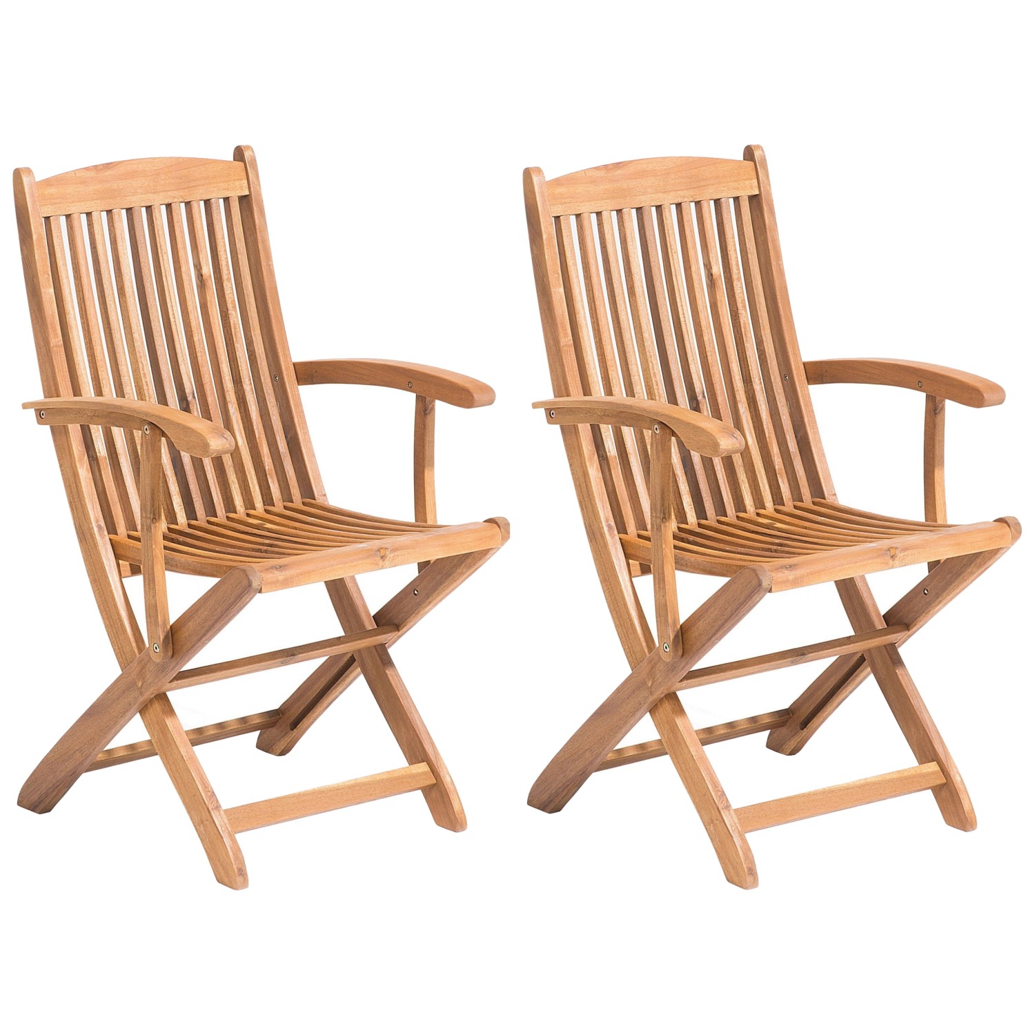 Beliani Gartenstuhl Heller Holzfarbton 48x42x93 günstig online kaufen