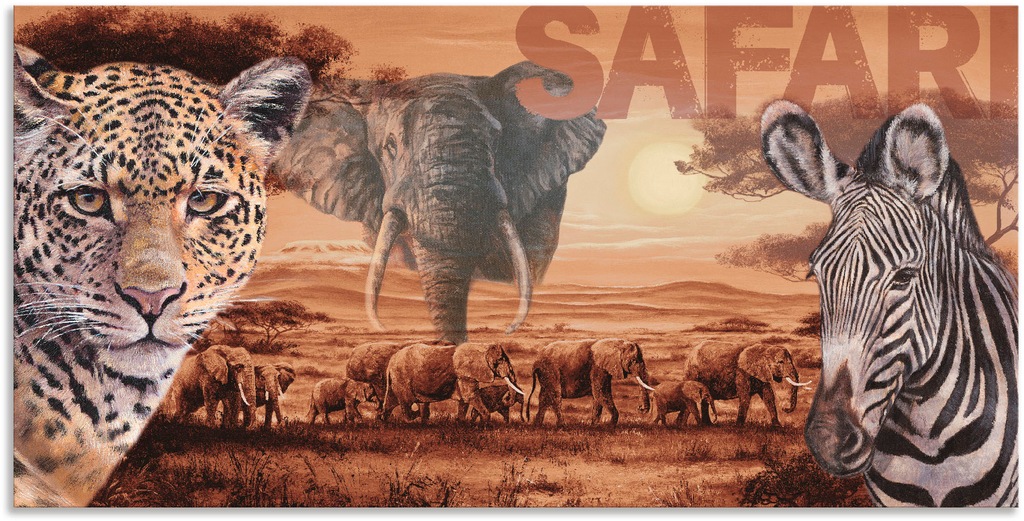 Artland Wandbild "Safari", Wildtiere, (1 St.), als Alubild, Outdoorbild, Le günstig online kaufen