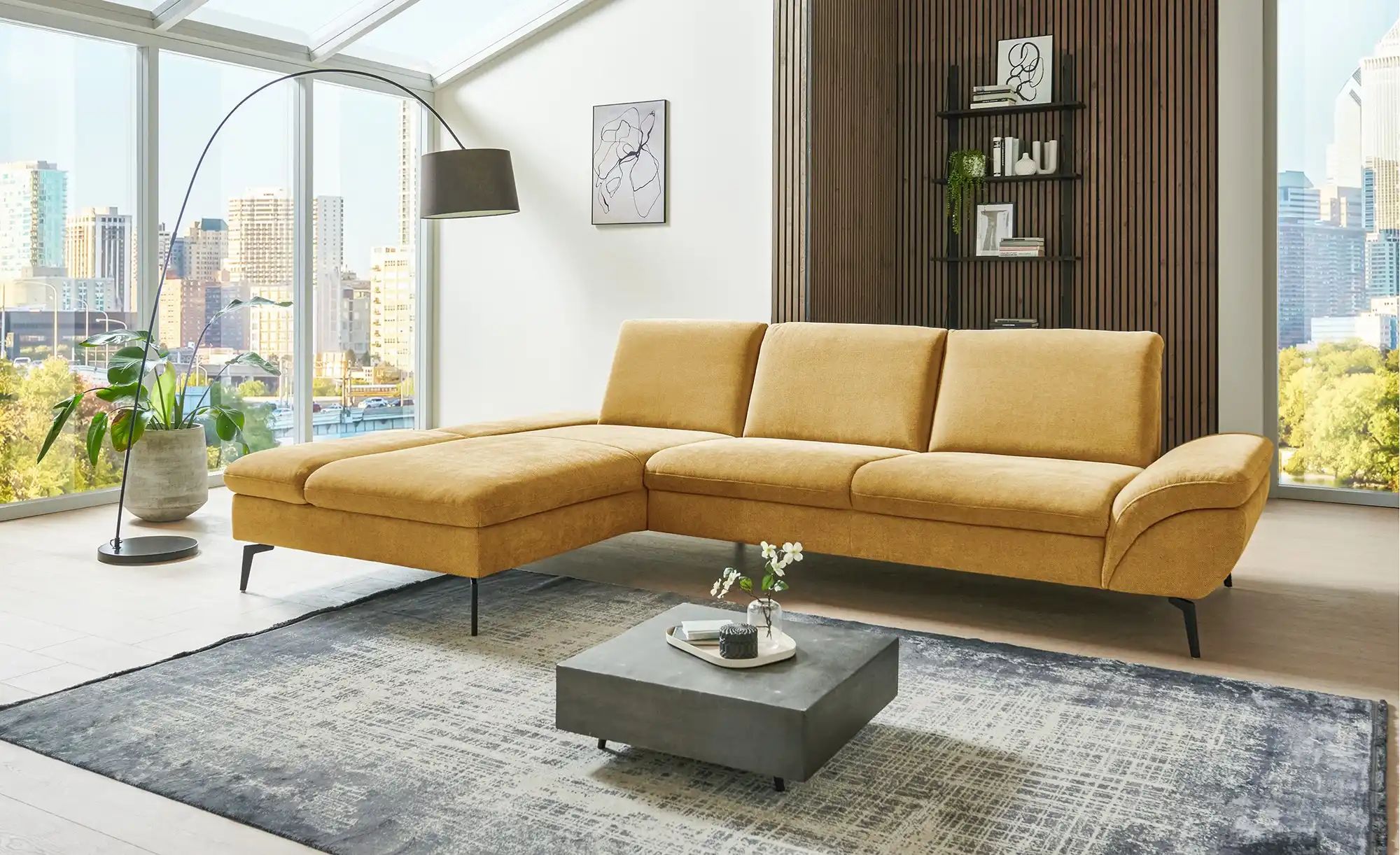 Lounge Collection Ecksofa  Malena ¦ gelb ¦ Maße (cm): B: 314 H: 92 T: 199 P günstig online kaufen