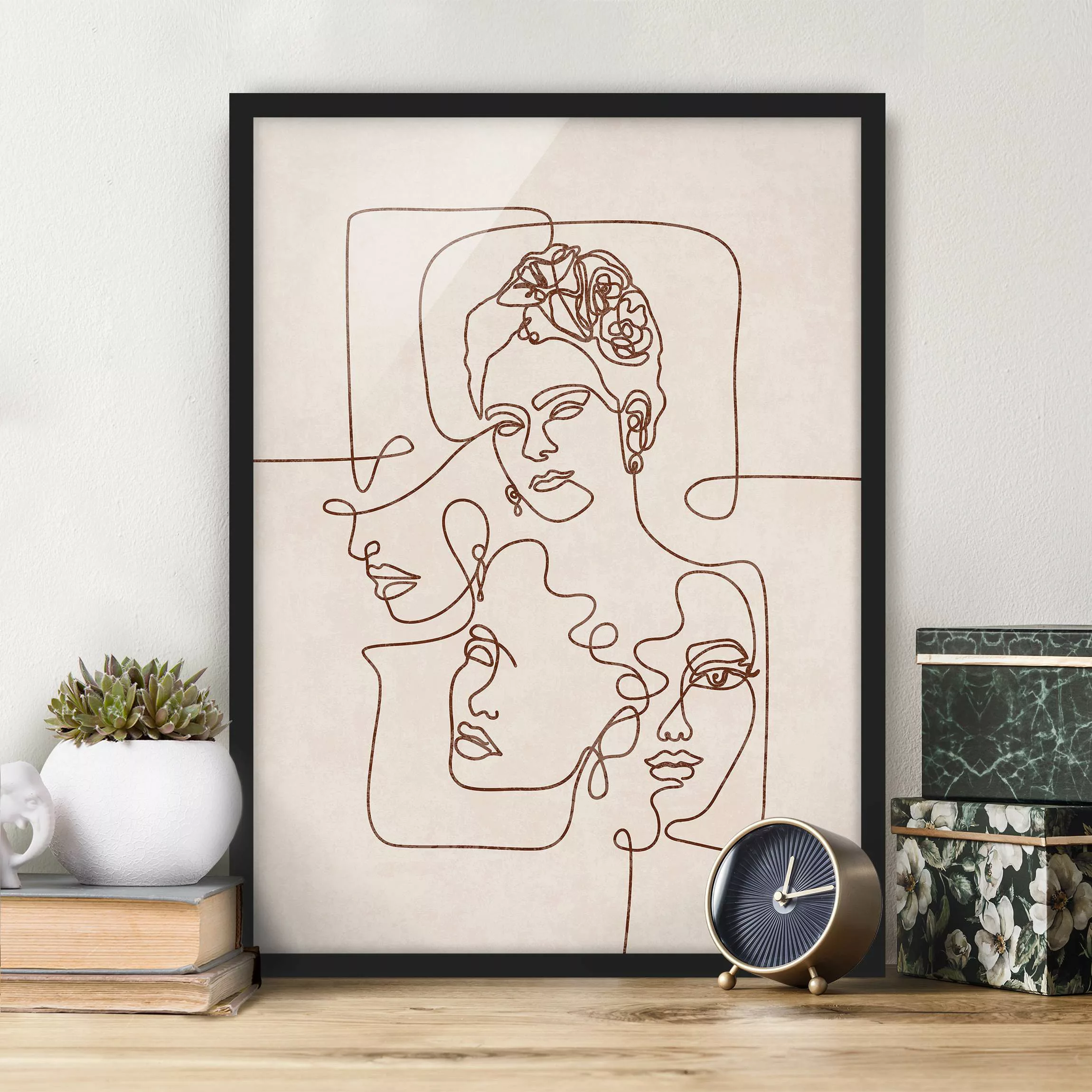 Bild mit Rahmen Boho Line Art - Portraits günstig online kaufen