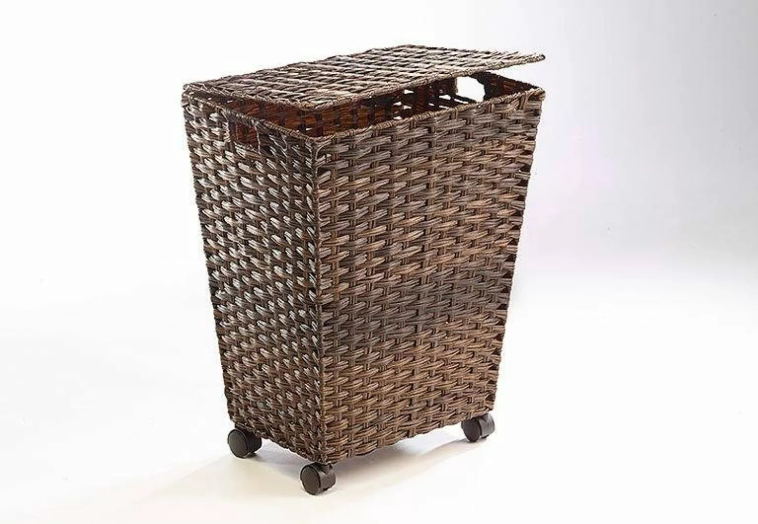 locker Wäschekorb, Polyrattan, mit Rollen günstig online kaufen