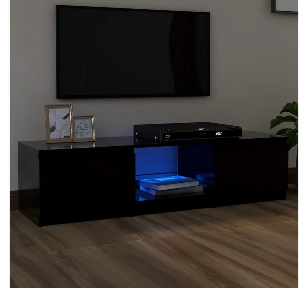 vidaXL TV-Schrank TV-Schrank mit LED Leuchten Schwarz 140x40x35,5 cm Lowboa günstig online kaufen