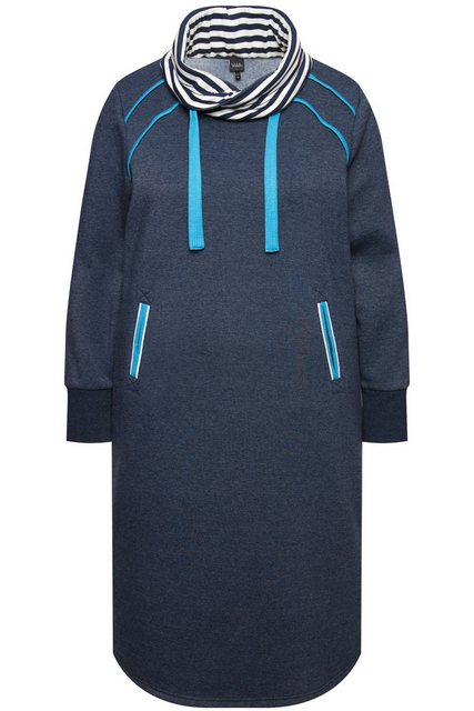 Ulla Popken Jerseykleid Sweatkleid Zierpaspeln Stehkragen Langarm Taschen günstig online kaufen