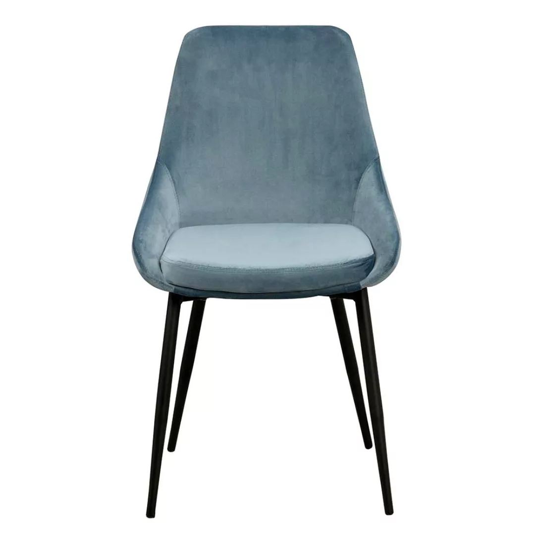 Esszimmer Stuhl Set in Blau und Schwarz modern (2er Set) günstig online kaufen