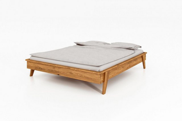 Natur24 Bett Bett Jetro 3 Wildeiche massiv 200x200cm ohne Kopfteil mit Holz günstig online kaufen