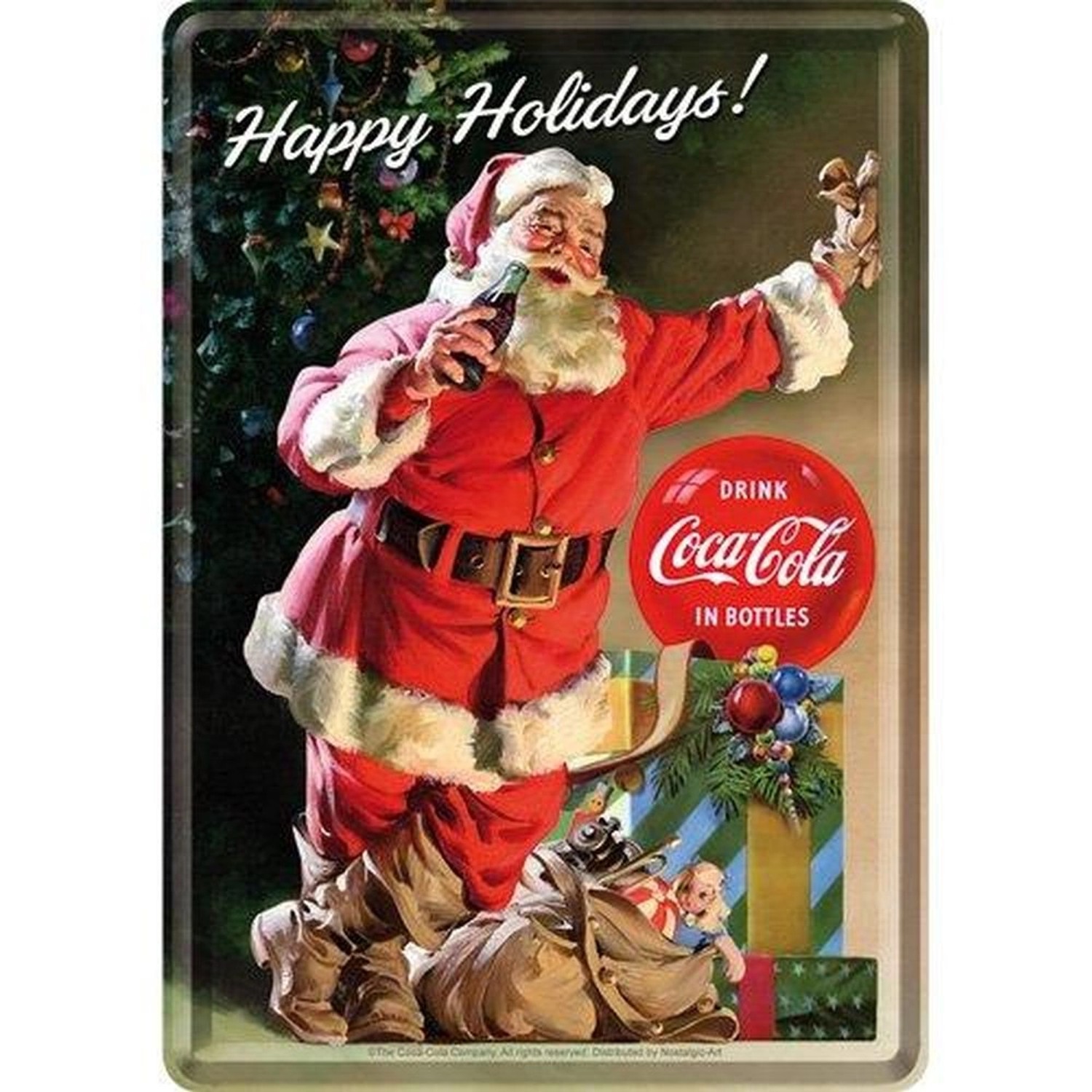 Nostalgic-Art Blechpostkarte - Coca-Cola - Happy Holidays Santa günstig online kaufen