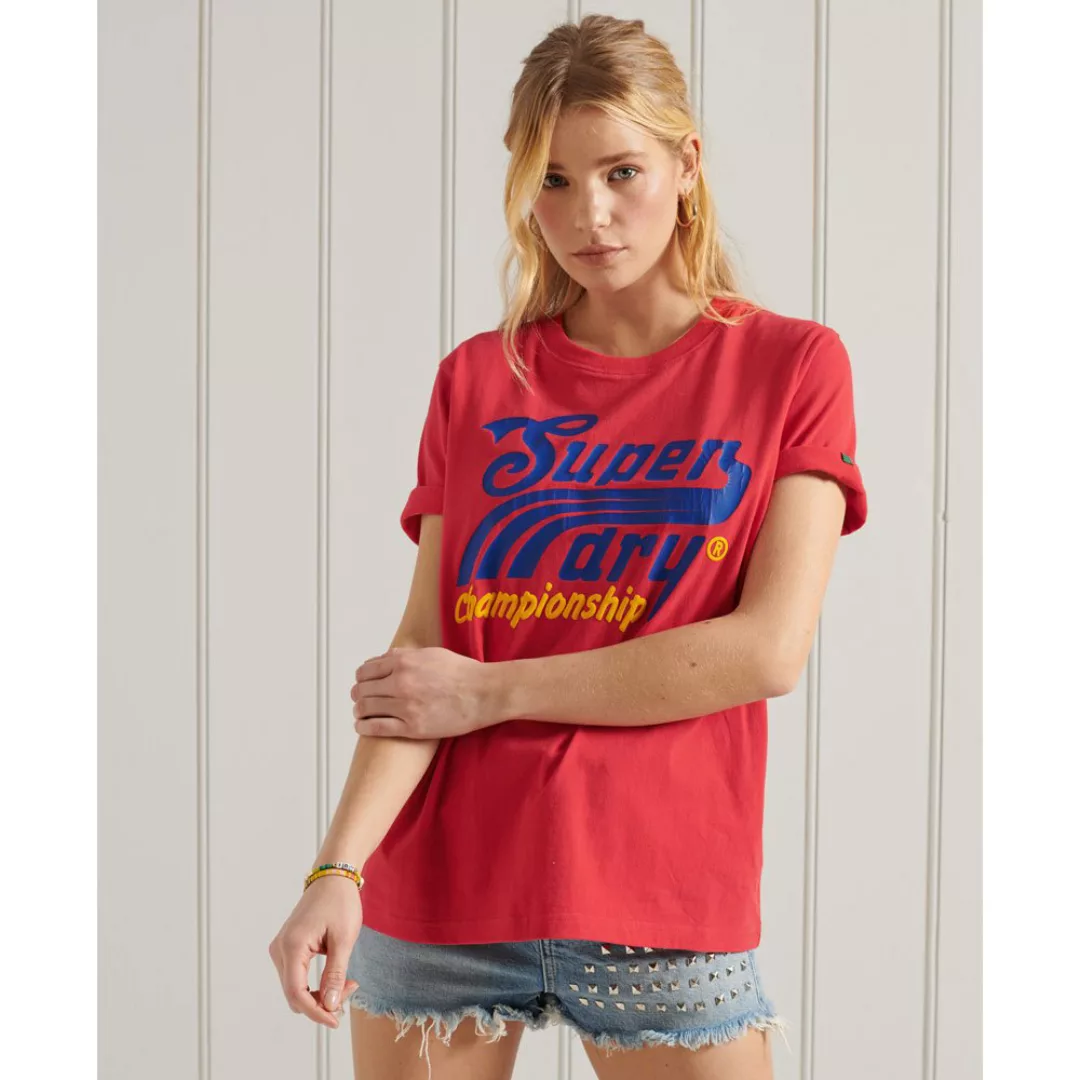Superdry Collegiate Cali State Kurzarm T-shirt XS Drop Kick Red günstig online kaufen