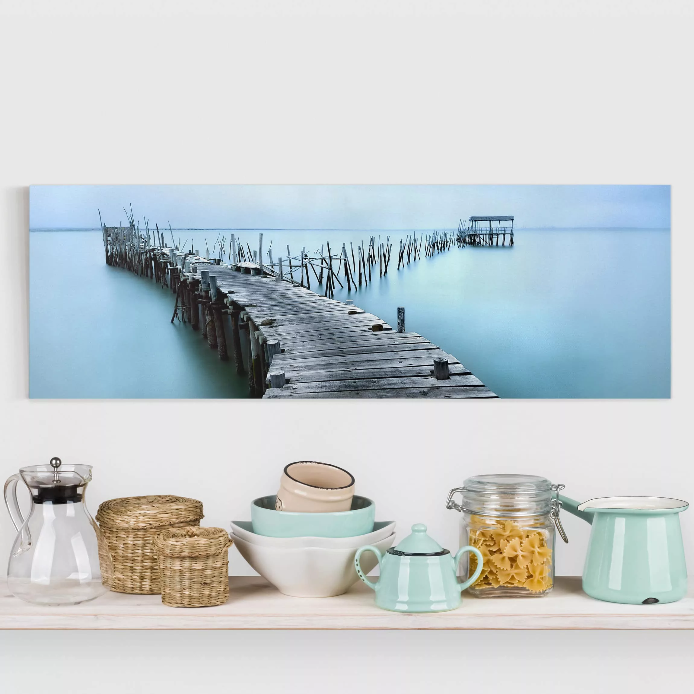 Leinwandbild Natur & Landschaft - Panorama Der Hafen von Carrasqueira günstig online kaufen