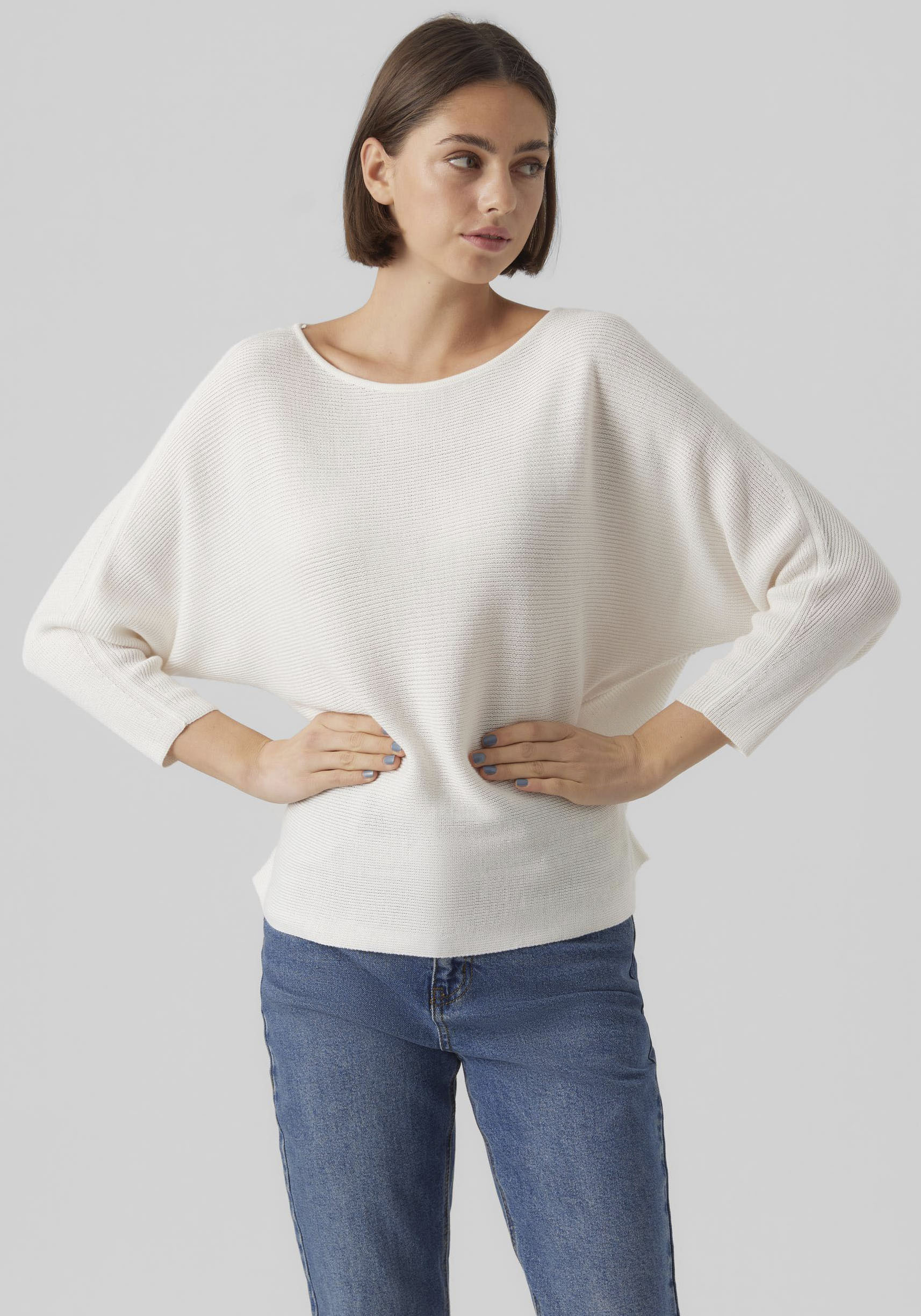 Vero Moda 3/4 Arm-Pullover VMNORA 3/4 BOATNECK BLOUSE NOOS günstig online kaufen