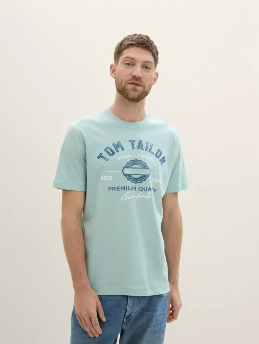 Tom Tailor Herren T-Shirt LOGO - Regular Fit günstig online kaufen