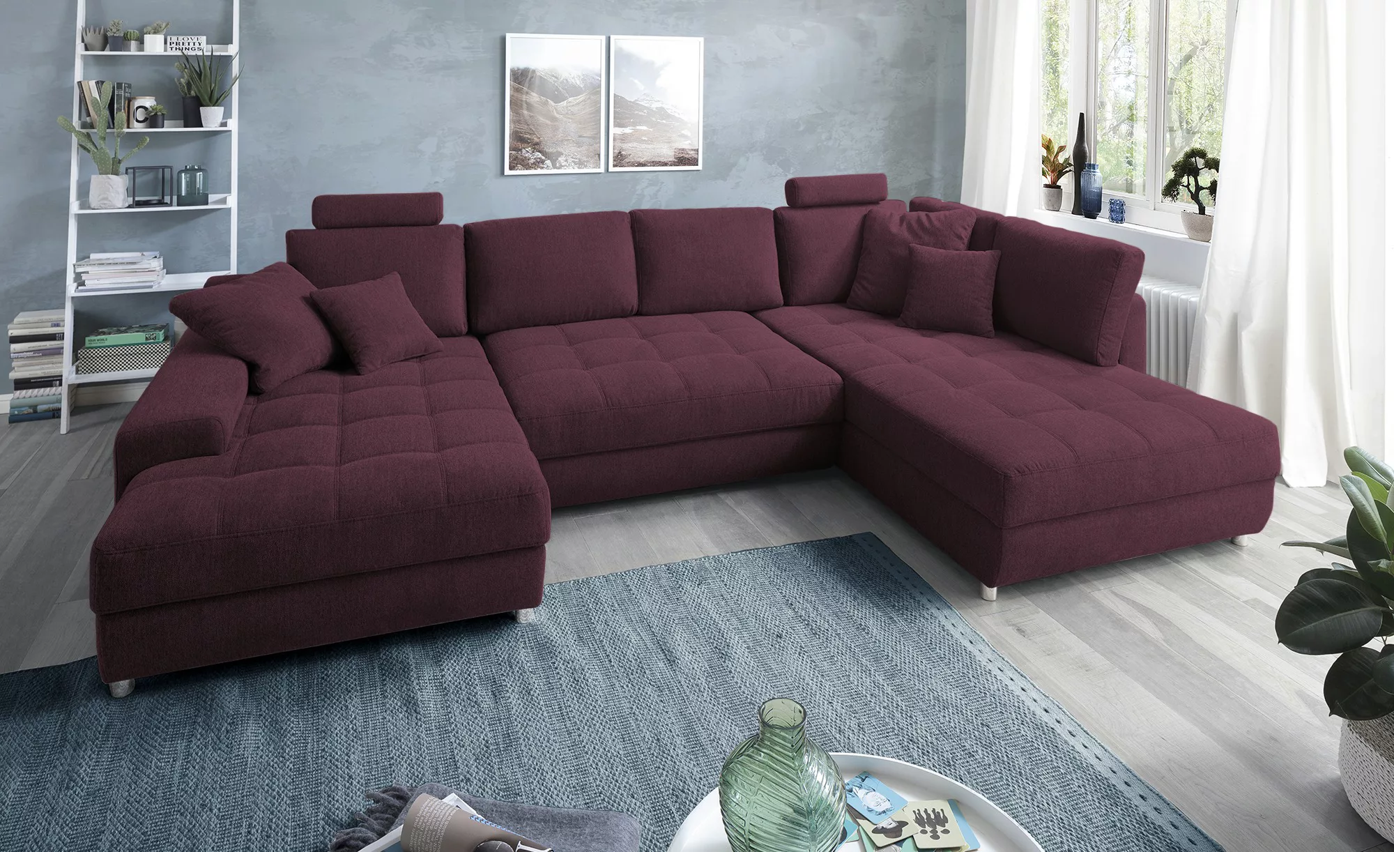 bobb Wohnlandschaft  Arissa de Luxe ¦ rot ¦ Maße (cm): B: 353 H: 84 T: 209 günstig online kaufen