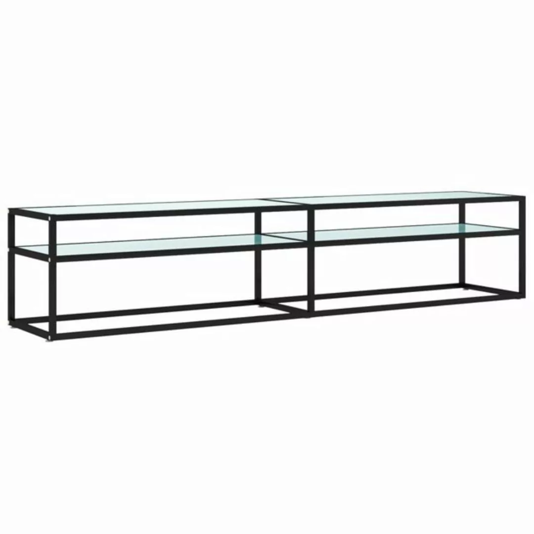 furnicato TV-Schrank Weiß Marmor-Optik 200x40x40,5 cm Hartglas (1-St) günstig online kaufen