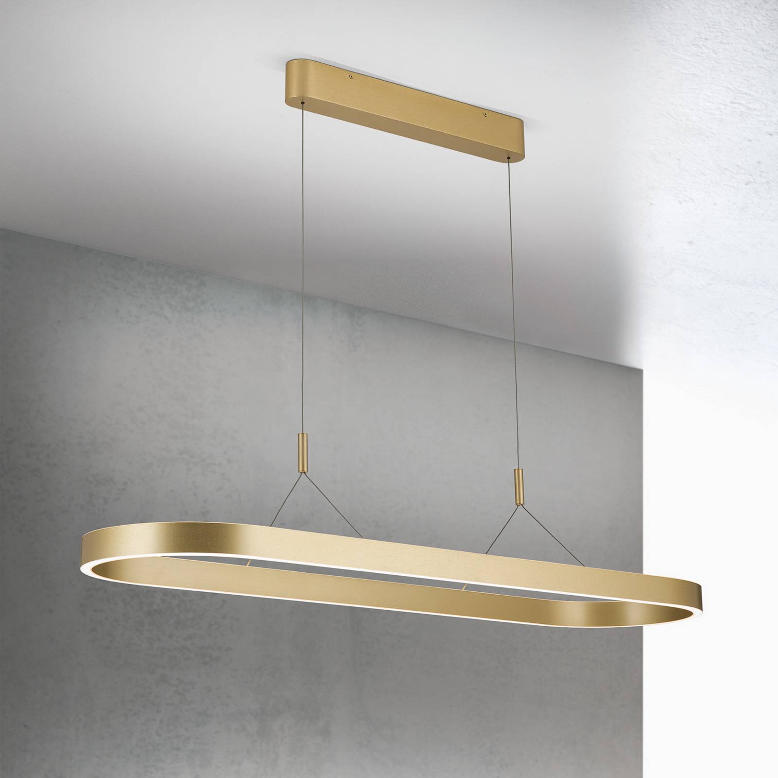 LED-Hängeleuchte Carrara, gold matt, höhenverstellbar, CCT günstig online kaufen