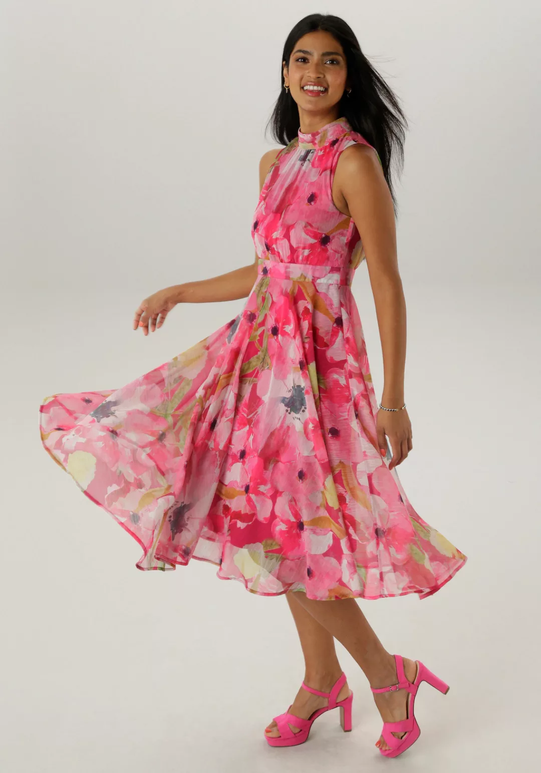 Aniston SELECTED Chiffonkleid, mit traumhafter, floraler Musterung günstig online kaufen