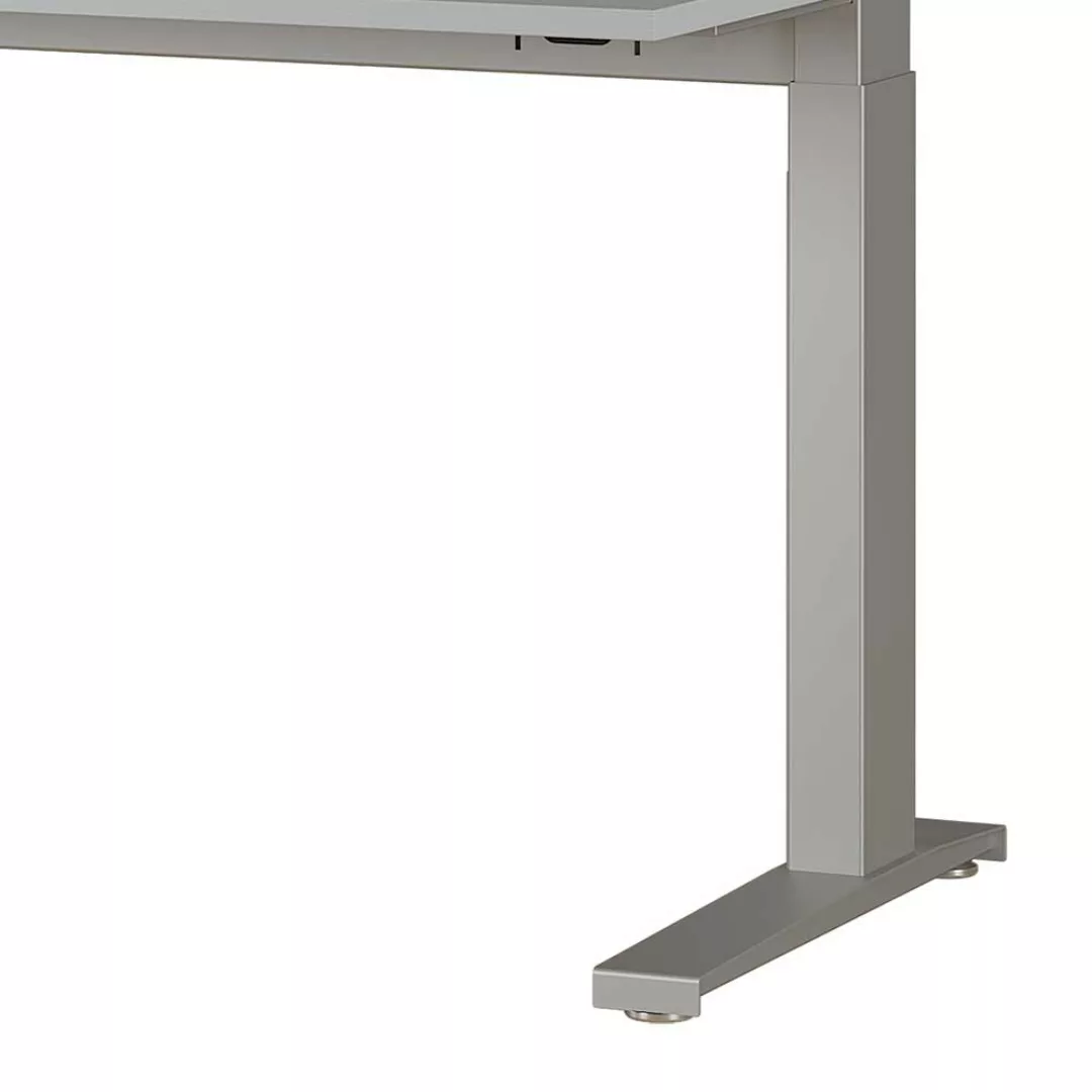 Höhenverstellbarer Schreibtisch in Lichtgrau C-Fußgestell günstig online kaufen
