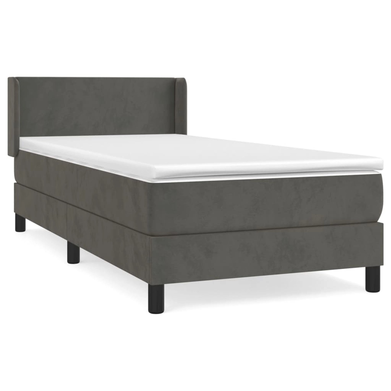 vidaXL Boxspringbett mit Matratze Dunkelgrau 90x190 cm Samt1537520 günstig online kaufen