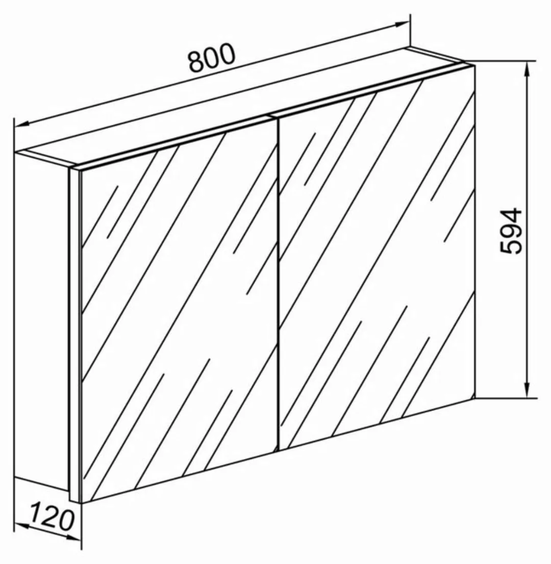 VCM Spiegelschrank Holz Badmöbel Spiegelschrank Spiegel Badinos 80 cm (1-St günstig online kaufen