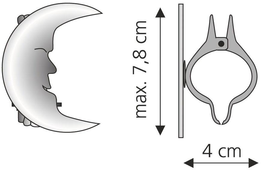 Liedeco Dekoklammer »Mond«, (Packung, 2 St.), für Gardinen, Vorhänge günstig online kaufen