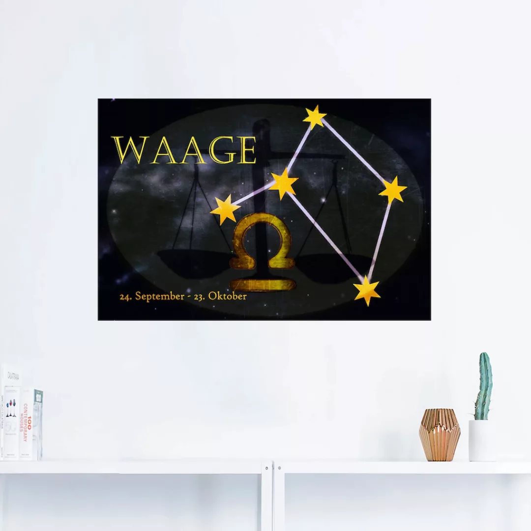 Artland Wandbild "Sternzeichen - Waage", Bilder von Sternzeichen, (1 St.), günstig online kaufen