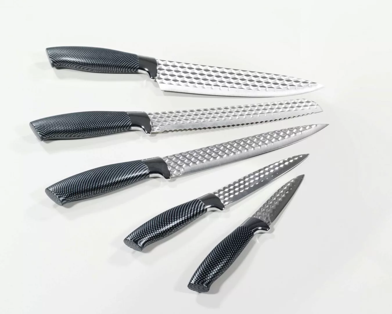 KING Messer-Set »CARBON DIAMOND«, (Set, 5 tlg.), Klingen mit Rautenstruktur günstig online kaufen